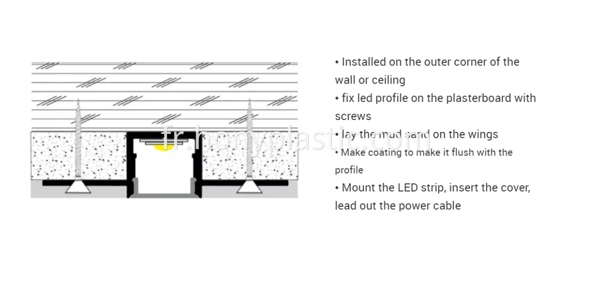 LED Profile Customized black aluminum and black pc cover Led Strip Channel-3